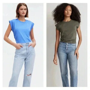 BUNDLE Madewell Side-Cinch Scrunched Muscle Tee